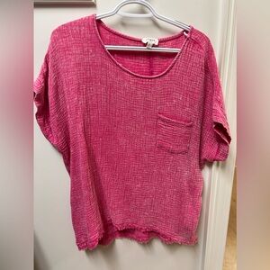 Pink Umgee Short Sleeve Blouse